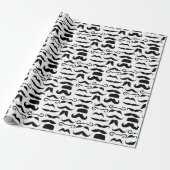 de heer Hipster Mustache Retro Cadeaupapier (Uitgerold)