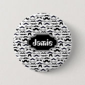 de heer Hipster Mustache  Retro Ronde Button 5,7 Cm (Voorkant)