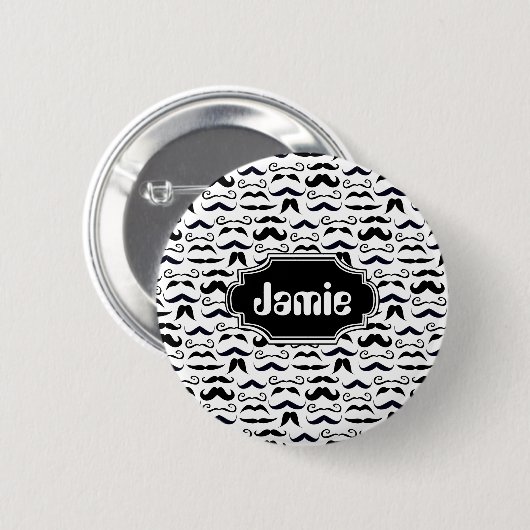 de heer Hipster Mustache  Retro Ronde Button 5,7 Cm (Voorkant /achterkant)
