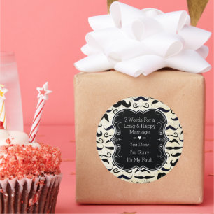 de heer Hipster Mustache  Retro Ronde Sticker