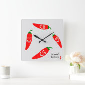 de heer Hot Pepper - Personalized Kitchen Vierkante Klok (Huis)
