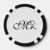 De heer Husband Groom Zes haar nieuwe widen Pokerchips (Achterkant)