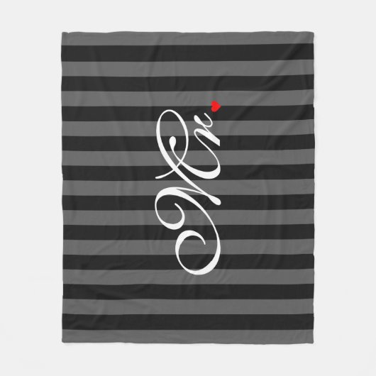 De heer Husband Groom Zijne Hers Newly Weds Fleece Deken (Voorkant)