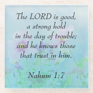 De Heer is goed - Nahum 1:7 Glazen Onderzetter