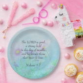 De Heer is goed - Nahum 1:7 Papieren Bordje (Feest)