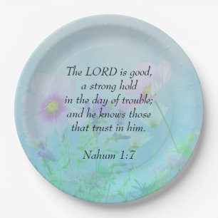 De Heer is goed - Nahum 1:7 Papieren Bordje