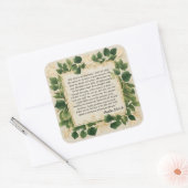 De Heer is mijn Herder Gebed Vierkante Sticker (Envelop)