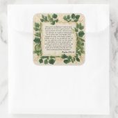 De Heer is mijn Herder Gebed Vierkante Sticker (Tas)