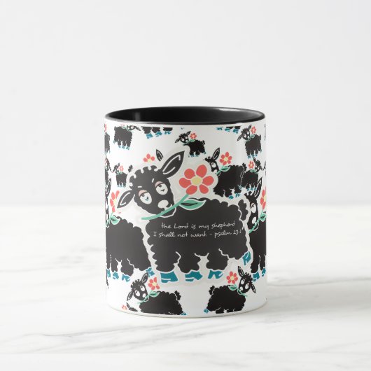 De Heer is mijn Herder Psalm 23:1 Minimalistisch Mok (Midden)