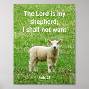 De Heer is mijn herder, psalm 23, een lam poster