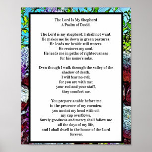 De Heer Is Mijn Herder Psalm 23 Elegant Ontwerp Poster