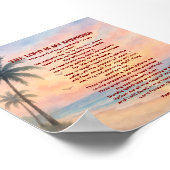 De Heer Is Mijn Herder Psalm 23 Sunset Beach  Poster (Hoek)