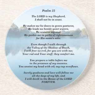 De Heer is mijn Herder Psalm 23 Zandsteen Onderzetter
