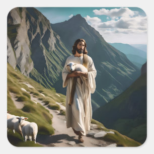 De HEER is mijn herder Vierkante Sticker