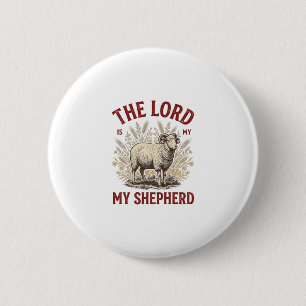 De Heer Is Mijn Herder Vintage Schaap Shirt Ontwer Ronde Button 5,7 Cm