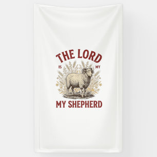 De Heer Is Mijn Herder Vintage Schaap Shirt Ontwer Spandoek