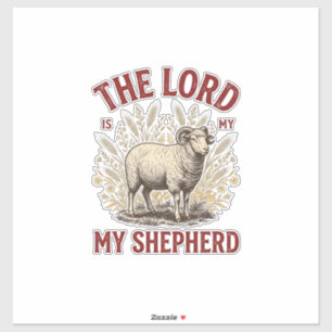 De Heer Is Mijn Herder Vintage Schaap Shirt Ontwer Sticker
