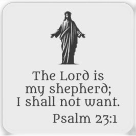 De Heer is mijn herder (zwart) Sticker