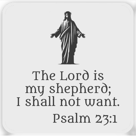 De Heer is mijn herder (zwart) Sticker (Voorkant)