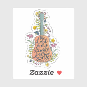 De Heer is mijn kracht en Song Bible Verse. Sticker
