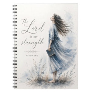 De Heer is mijn Kracht Psalm 28:7 Aquarel Notitieboek