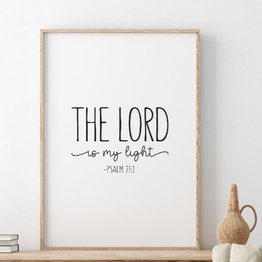 De Heer is mijn licht, Psalm 27:1 Poster