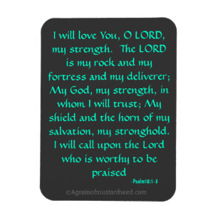 De Heer is mijn Rock Bible Quote Magneet