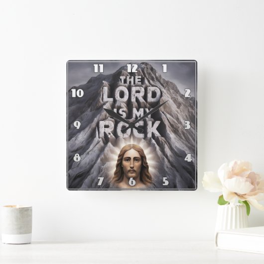 De Heer is mijn rots: Psalm 18:2 Vierkante Klok (Huis)