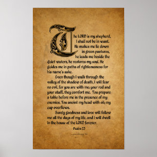 De Heer is Mijn Schapenbeslag (Schrift: psalm 23) Poster