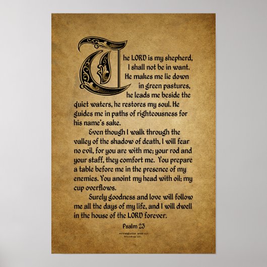 De Heer is mijn Shepherd (23 psalm) Poster (Voorkant)