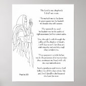 De Heer is mijn Shepherd 23rd Psalm Bijbelscriptie Poster (Voorkant)