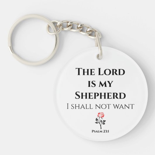 De Heer is mijn Shepherd, Psalm 23 Sleutelhanger (Voorkant)