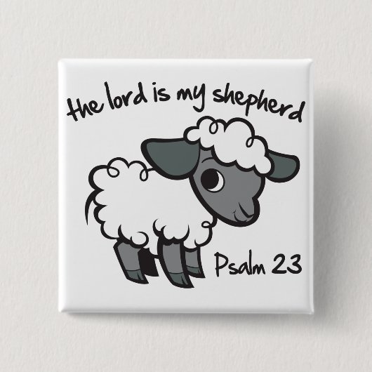 De Heer is mijn Shepherd Vierkante Button 5,1 Cm (Voorkant)