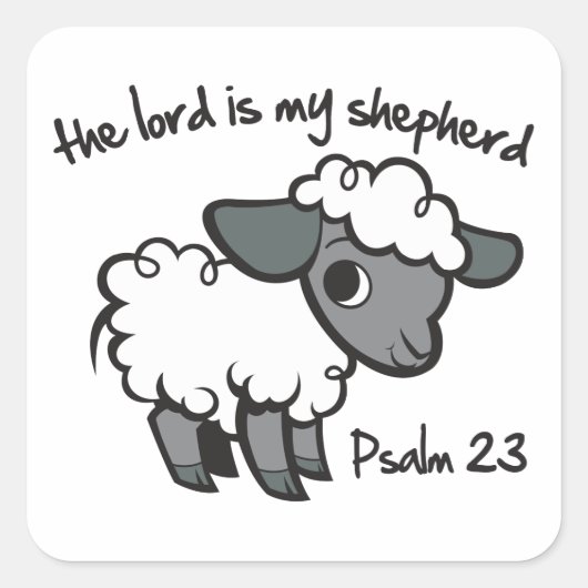 De Heer is mijn Shepherd Vierkante Sticker (Voorkant)