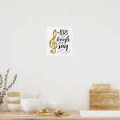 De Heer is Mijn Sterkte en Mijn Song Gold Print (Keuken)