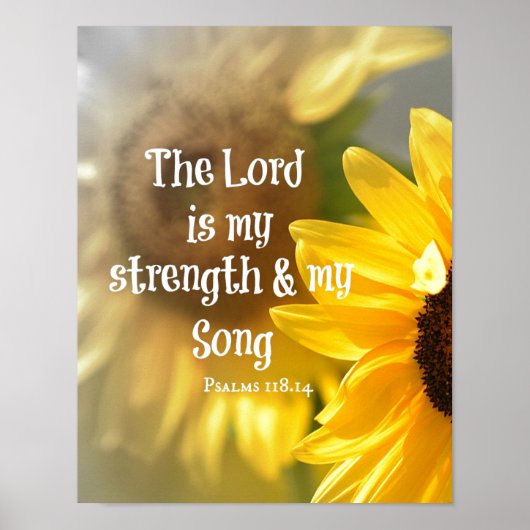 De Heer is mijn Sterkte en Song Bible Verse Poster (Voorkant)