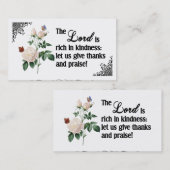 De Heer is rijk in het Kindness Custom Visitekaart Visitekaartje (Voorkant / Achterkant)