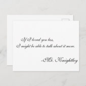 de heer Knightly Briefkaart (Voorkant / Achterkant)