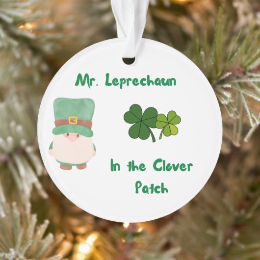 De heer Leprechaun in de klap op een Ornament (Boom)