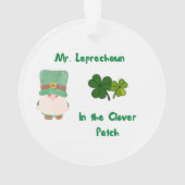 De heer Leprechaun in de klap op een Ornament (achterkant)