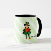 de heer Lucky Custom Name St. Patrick's Day Mok (Voorkant rechts)