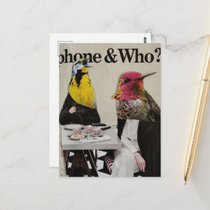 De heer Meadowlark en mevrouw Kolibrie drinken the Briefkaart