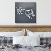 de heer & mevrouw chalkboard art canvas afdruk (Insitu (Slaapkamer))