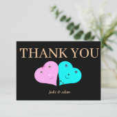 de heer & mevrouw hearts bedankkaart (Staand voorkant)