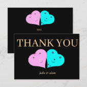 de heer & mevrouw hearts bedankkaart (Voorkant / Achterkant)