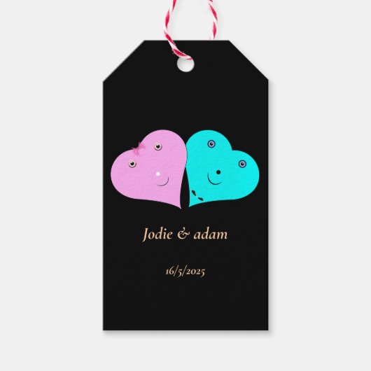 de heer & mevrouw hearts cadeaulabel (Voorkant)