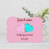 de heer & mevrouw hearts kaart (Staand voorkant)