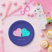 de heer & mevrouw hearts papieren bordje (Feest)