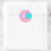 de heer & mevrouw hearts ronde sticker (Tas)