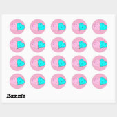 de heer & mevrouw hearts ronde sticker (Vel)
